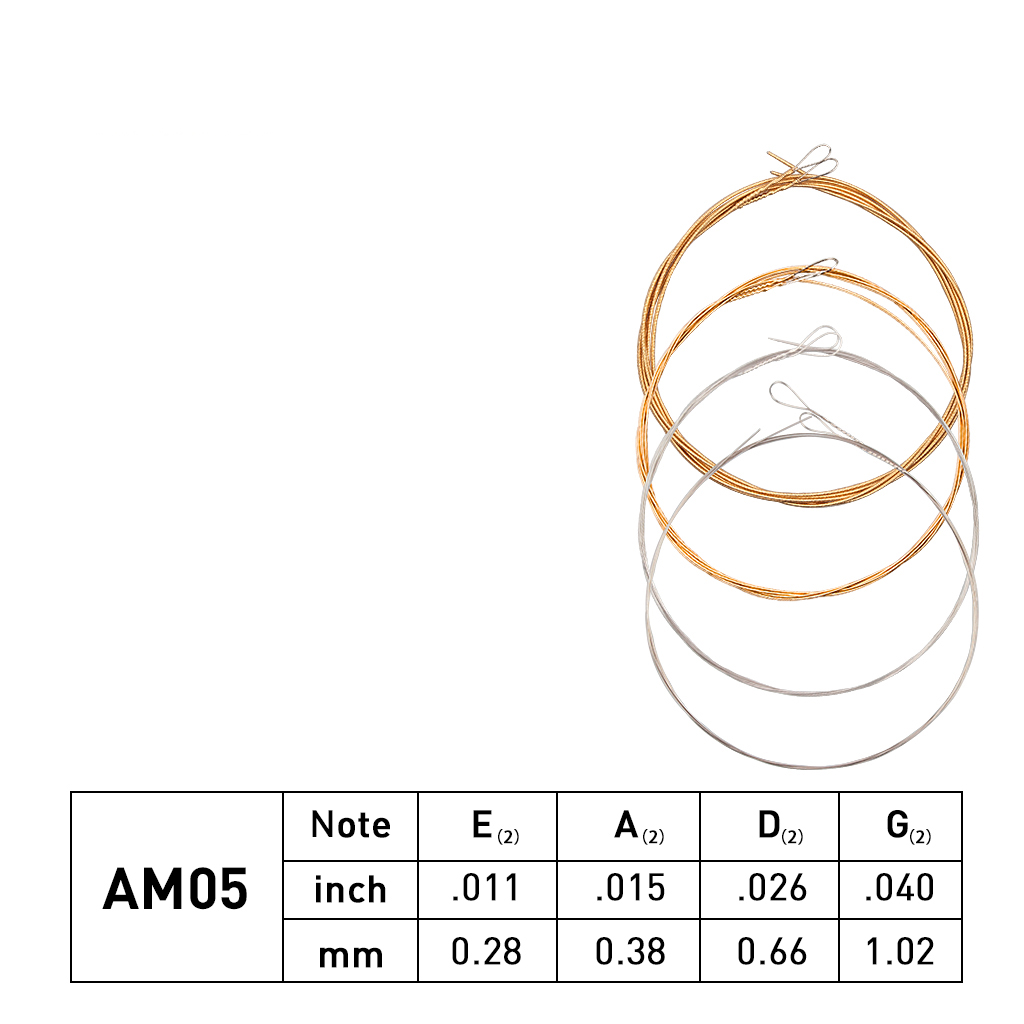 AM05 Mandolin Strings Set 0.011-0.040 Coated Copper Alloy Wound Plated Steel 4 Strings