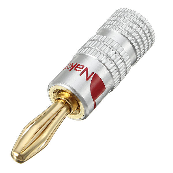 Banana Plug For 4mm Video 24K Gold Plated Speaker Copper Adapter Audio Connector FLM