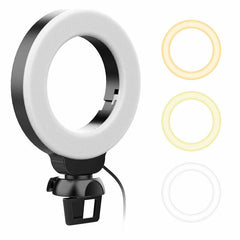 LED Video Light Ring Lamp With Clip Fill Light for iPad/Laptop Online Meeting Conference Light 4 Inch 3200K-6500K