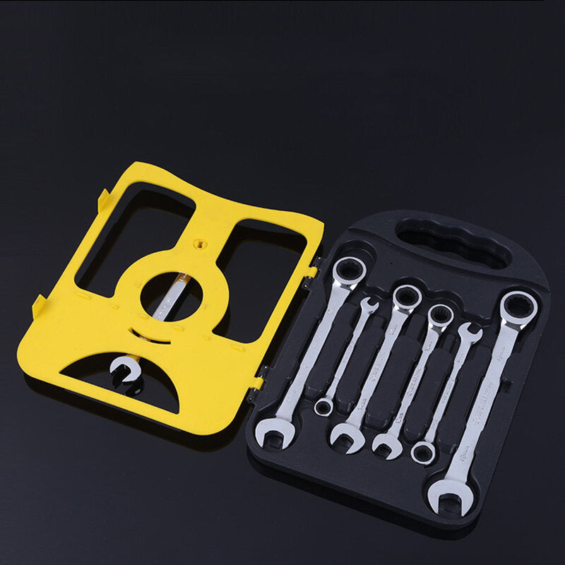 8-32mm Steel Silver Metric Spanner Open End Wrench Ratchet Ring Mechanic Tool