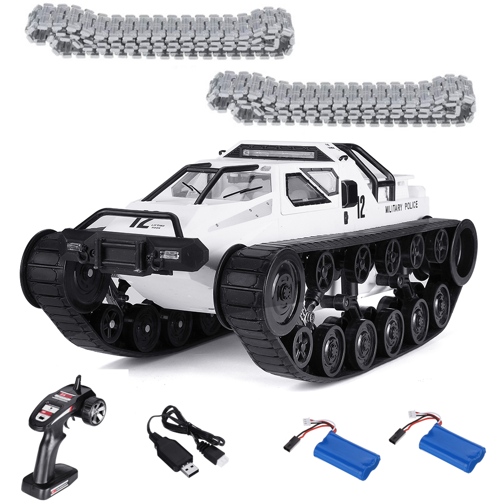 1/12 Drift RC Tank Car RTR with Two Batteries with LED Lights 2.4G High Speed Full Proportional Control RC Vehicle Models