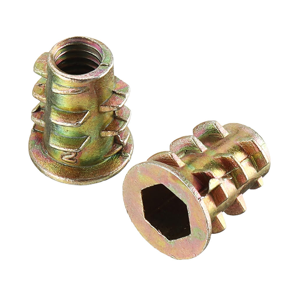 120Pcs Zinc Alloy Wood Furniture Hex Socket Drive Head Screw-in Threaded Insert Nut