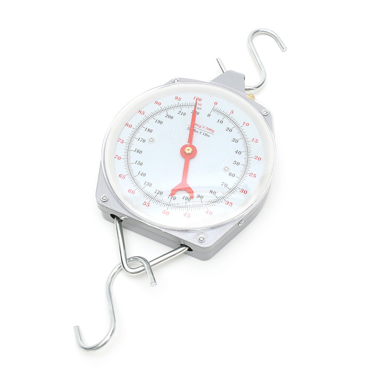 100kg/220lbs Clockface Hanging Scale Weighing Butchering with Hook