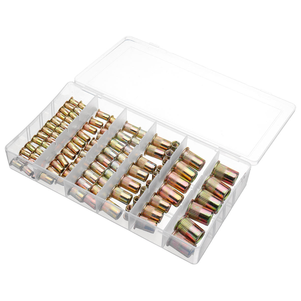 165PCS M3 M4 M5 M6 M8 M10 M12 Mixed Zinc Plated Carbon Steel Rivet Nut Insert Nuts