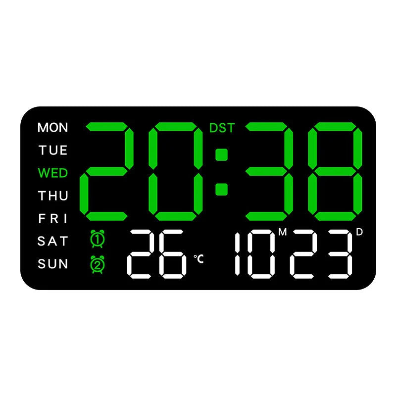 Multifunctional LED Digital Wall Clock - Borderless, Hanging or Standing Display for Living Room