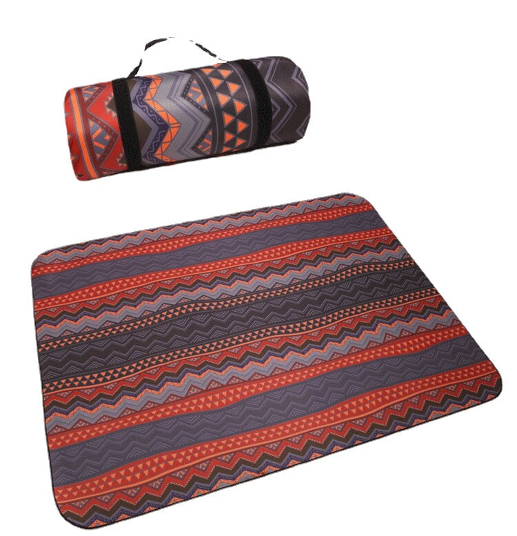 2Mx2M Outdoor Ethnic Camping Mat Thickened Outdoor Picnic Mat Picnic Cloth Floor Mat Portable Waterproof and Moisture-proof