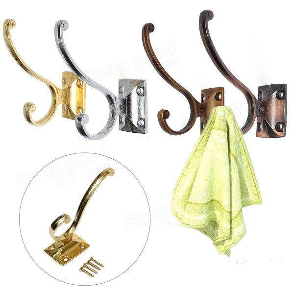 Retro Zinc Alloy Mount Hooks Towel Clothes Hat Coat Hanger for Door Wall