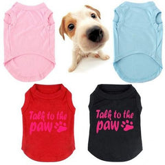 Talk to the Paw Small Paw Print Pet Dog Cat Summer Cotton Vest