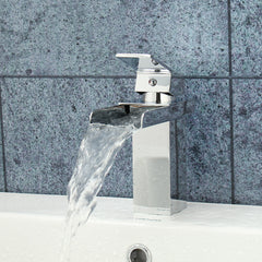 Modern Brass Chrome Mixer Tap Waterfall Kitchen Bathroom Basin Sink Faucet Holes