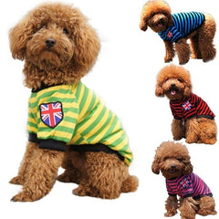 Pet Dog Cat Striped Clothing Coats T shirt Pet Apparel Vest Winter Spring Pet Customes 3 Colors