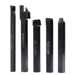 5pcs 10mm Shank Lathe Turning Tool Holder Boring Bar CNC Tools Set with Carbide Inserts and Wrenches