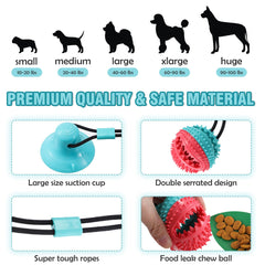 Dog Chew Toys for Aggressive Chewers Dogs Training Treats Teething Rope Toys with Suction Cup