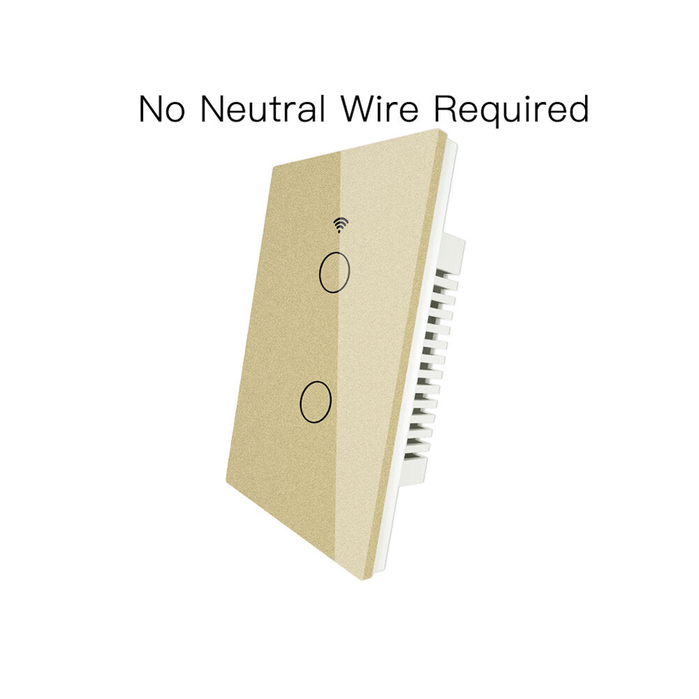 WiFi Smart Wall Touch Switch No Neutral Wire Needed 250V Smart Single Wire Wall Switch Work with Alexa Google Home