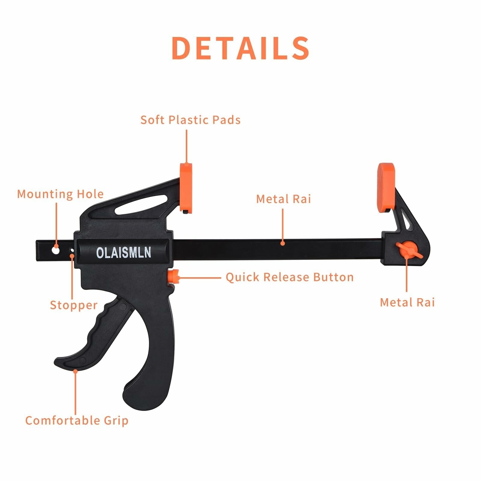 4PC F-Bar Clamps, 4" Quick Release Woodworking Grip & Ratchet Tool Kit