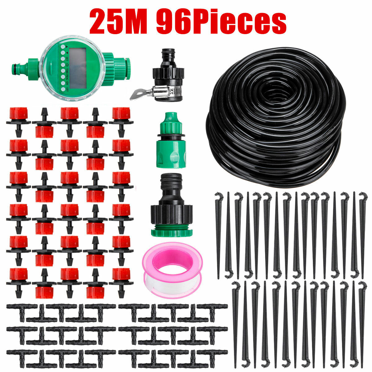 15/20/25/30m DIY Irrigation System Water Timer Auto Plant Watering Micro Drip Garden Watering Kits