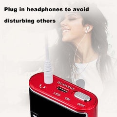 Mini FM Radio Portable Speaker Music Player with Headphone Jack Support Recording TF Card AUX Folders Play