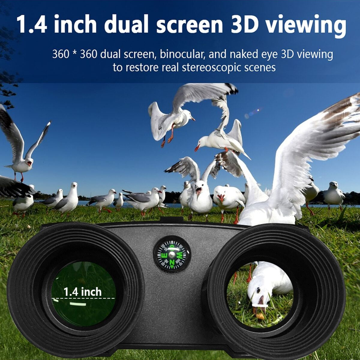 Dual Tube Digital Zoom Night Vision Scope, 300m Infrared 2.5k Ultra HD Head-mounted Hunting Telescope