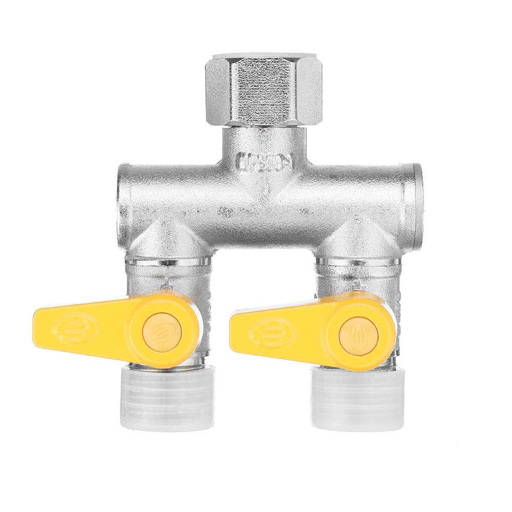 1/2'' Garden Hose Maniford Quick Connector 2 Outlet Two Way Splitter Valve Adapter for Washing Machine Faucet