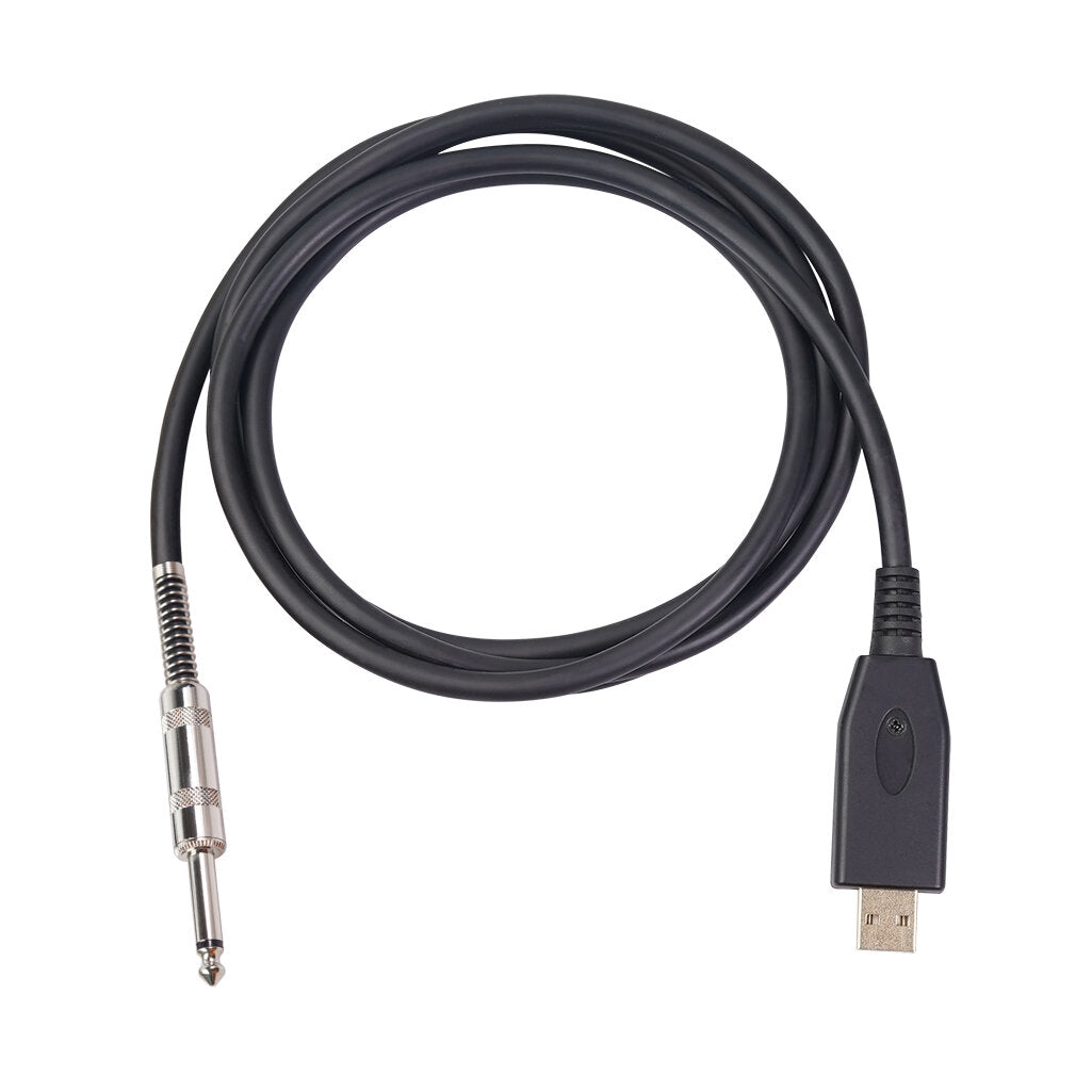 USB To 6.35mm Electric Guitar Bass Cable Single Track PC Instrument Cable Audio Adapter Converter USB Guitar Cable 2/3m