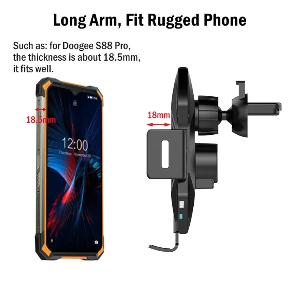 15W Wireless Car Charger Stand for Ulefone Power Armor 18/18T Ultra