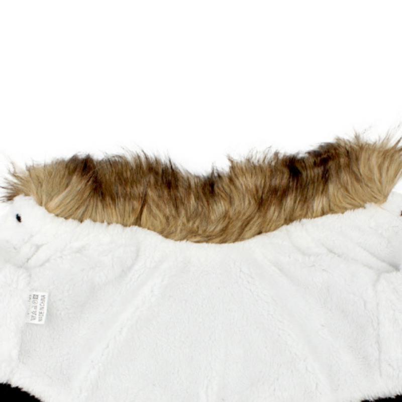 Pet Fur Collar Leather Coats Waterproof Pet Dog Winter Warm Coats Puppy Cold Weather Clothes