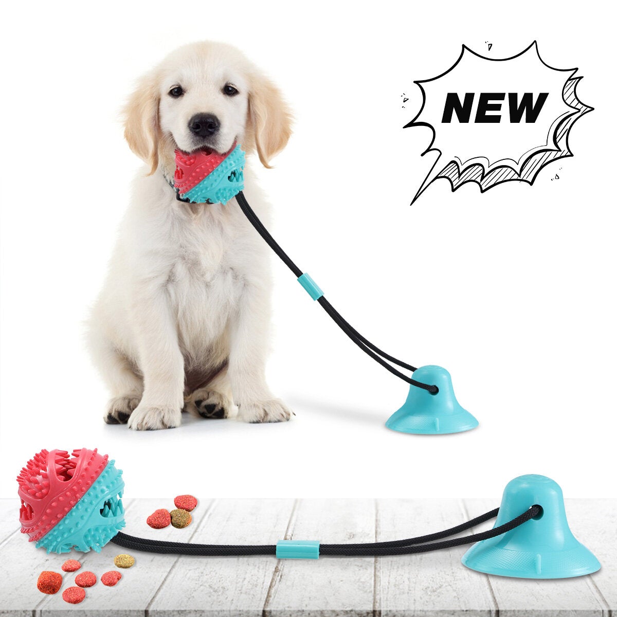 Dog Chew Toys for Aggressive Chewers Dogs Training Treats Teething Rope Toys with Suction Cup