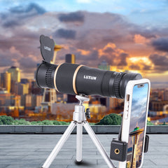 Zoom HD Telescope Metal Professional Monocular Retractable Telescopic with Tripod Phone Holder for Outdoor Camping Travel