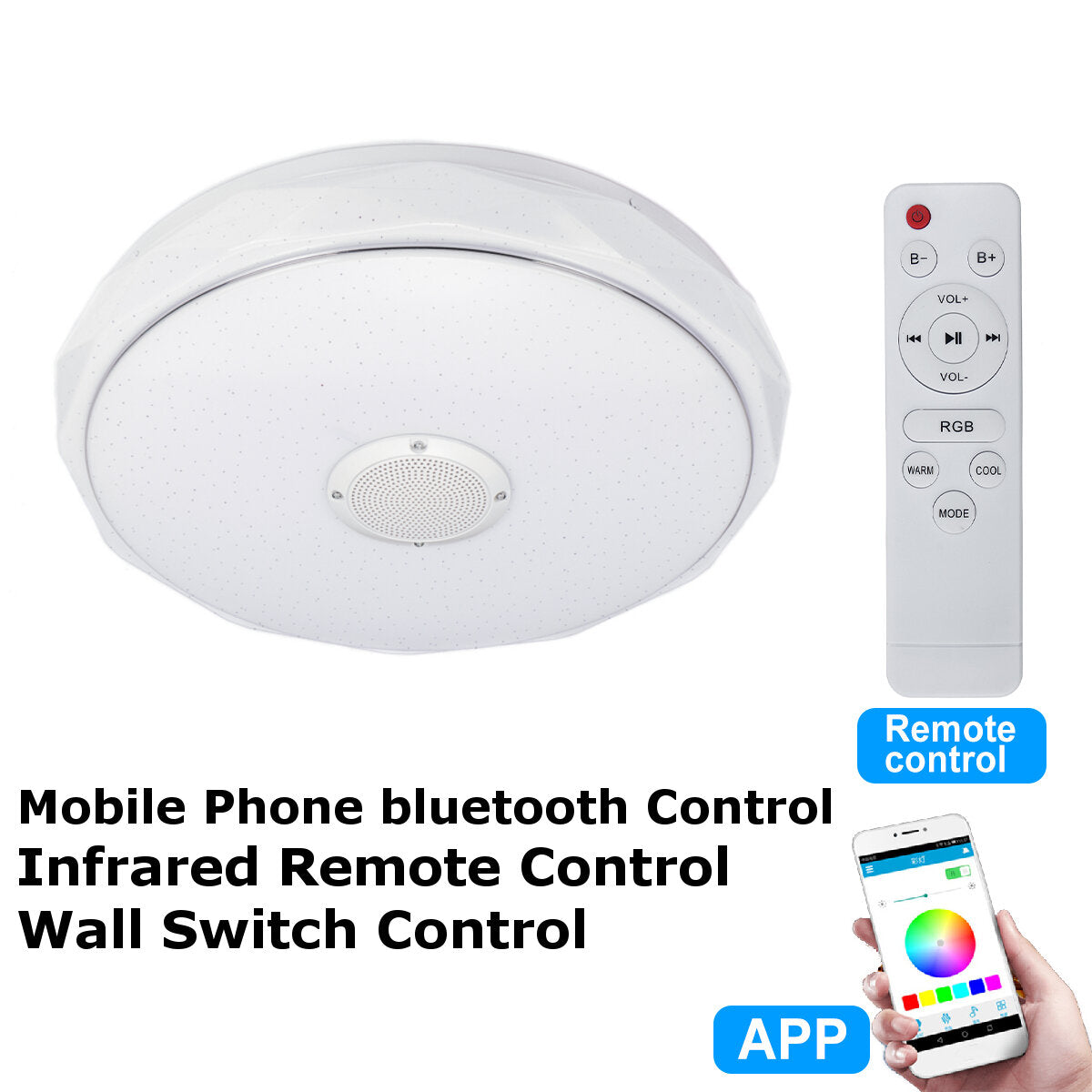 bluetooth Music Light Wall Switch Mobile APP Control Remote Control Music Light