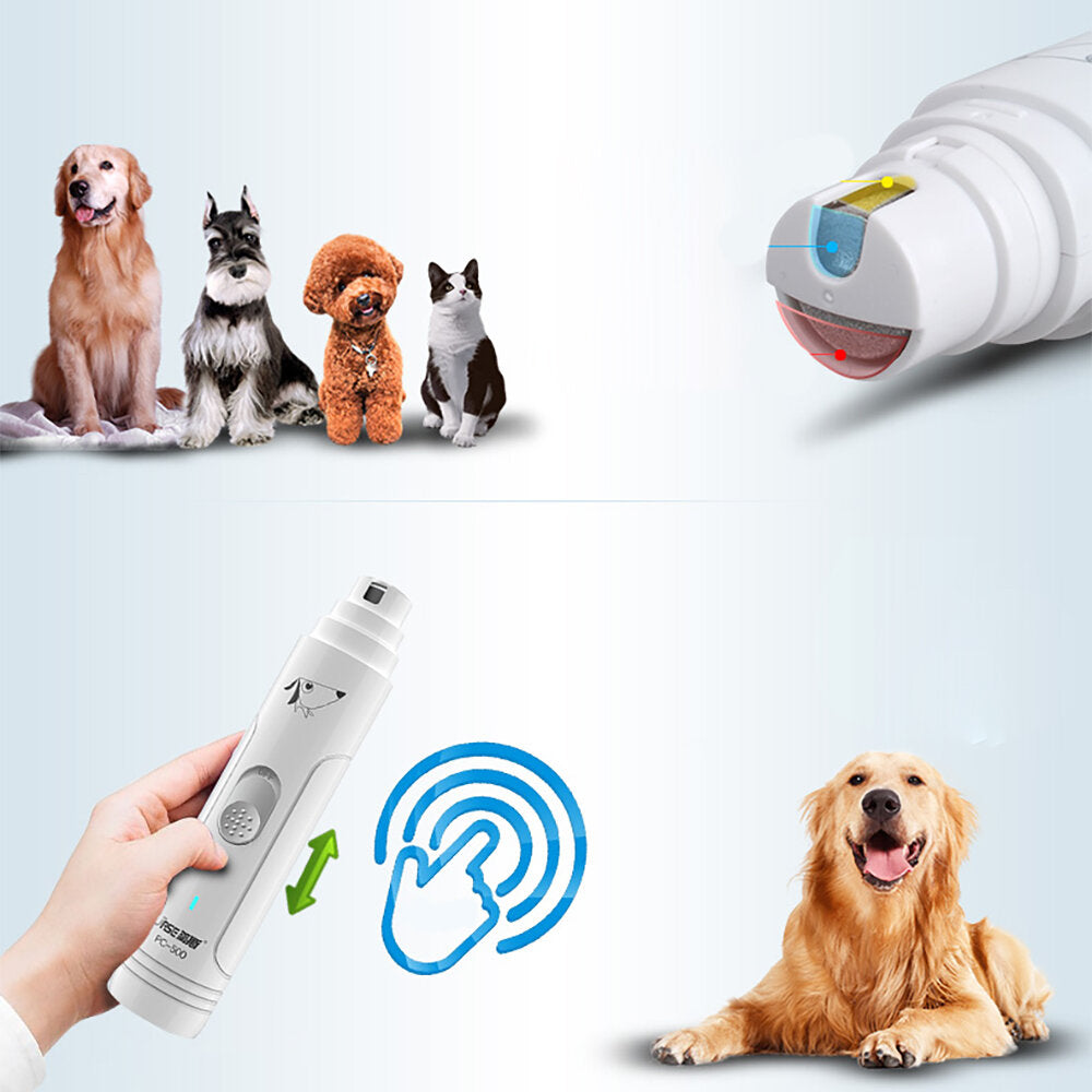 Dog Electric Nail Polisher USB Charging Rechargeable Cat Paws Grooming Electric Grinding Machine Clippers