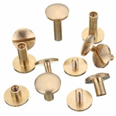 Solid Brass Arc Button Stud Screw Nail 4-15mm Screw Back Leather Belt Button Screws