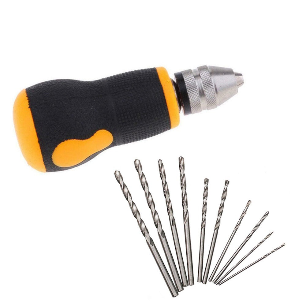 10Pcs Drill Bits Set Micro Hand Drill Mini Portable Small 0.8-3.0mm Carbon Steel Drilling Kit wood working Watch Making