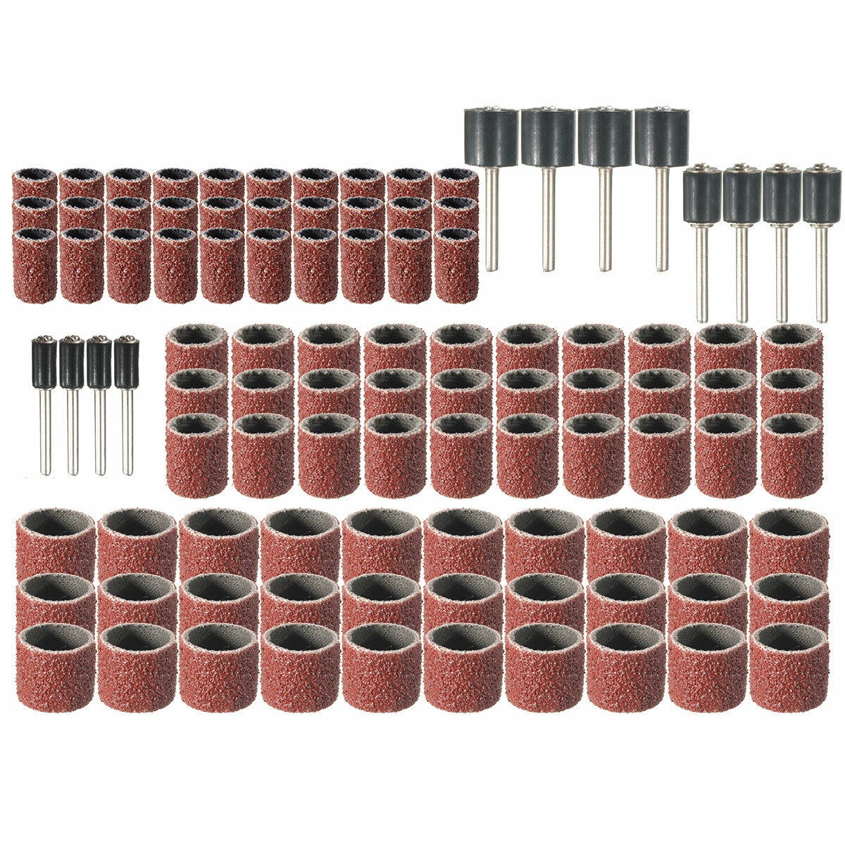 102pcs 120 Grit Sanding Drum Kit With 1/2 3/8 1/4 Inch Sanding Mandrels Fit Dremel Rotary Tools