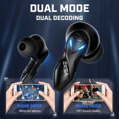TWS bluetooth Gaming Headset 38ms Low Latency Wireless Earbuds Earphone Voice Assistant with Mic