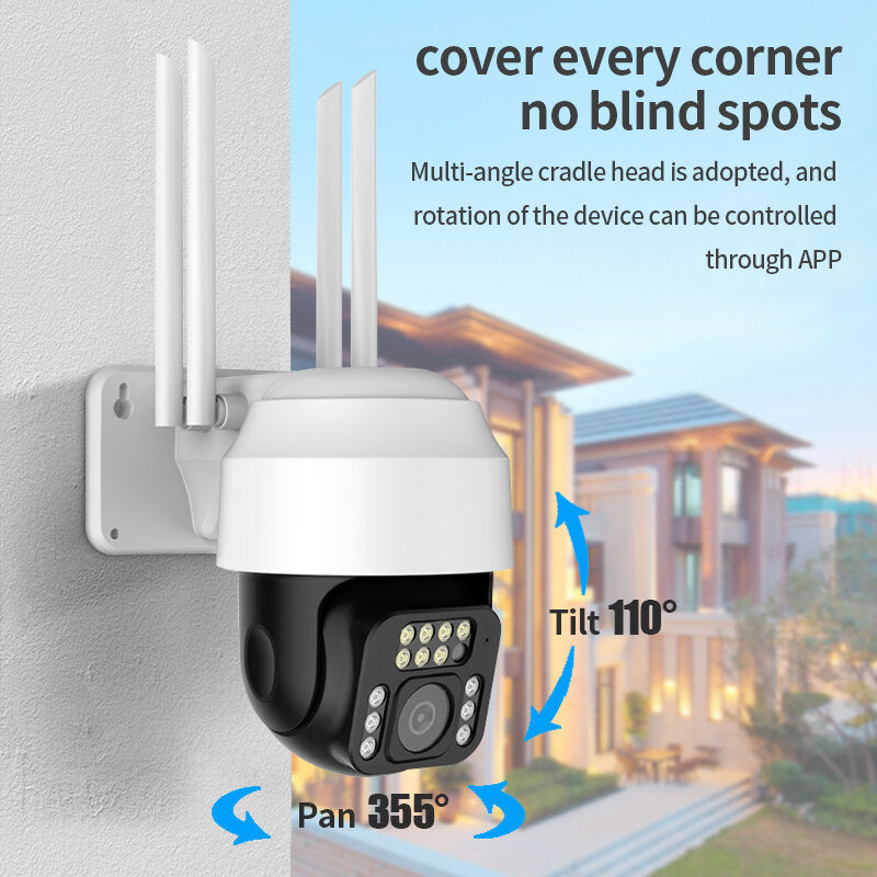 1080P HD Wifi IP Camera 2MP Auto Tracking Full Color Night Vision Speed Dome Camera Waterproof Outdoor Security Camera