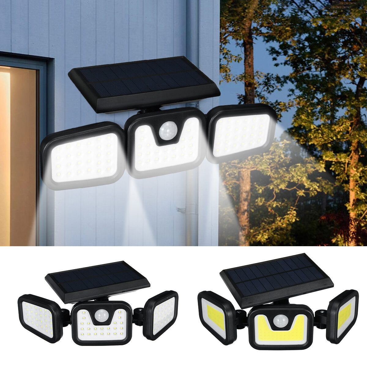 Solar Separate Folding Wall Lamp Outdoor Human Body Induction Lamps 74LED/103COB