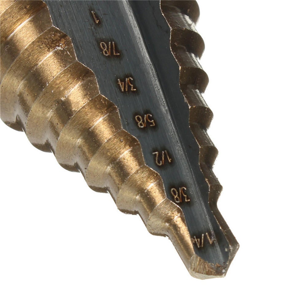 1/4 to 1-3/8 Inch HSS Cobalt Step Drill Bit Universal Shank Multiple Hole