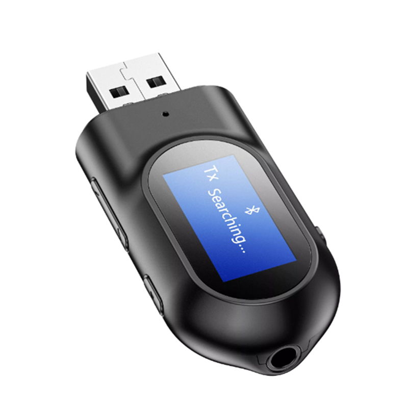 bluetooth 5.0 Car Kit Handsfree USB Audio Receiver Transmitter Adapter with LED Screen AUX Music Stereo Wireless