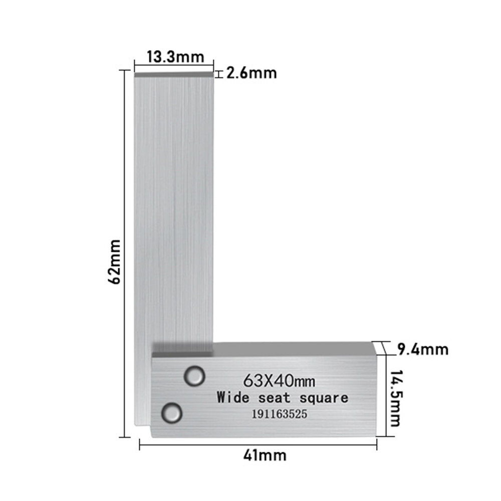 Square 90-degree square L-shaped ruler With ground seat hardened steel angle ruler