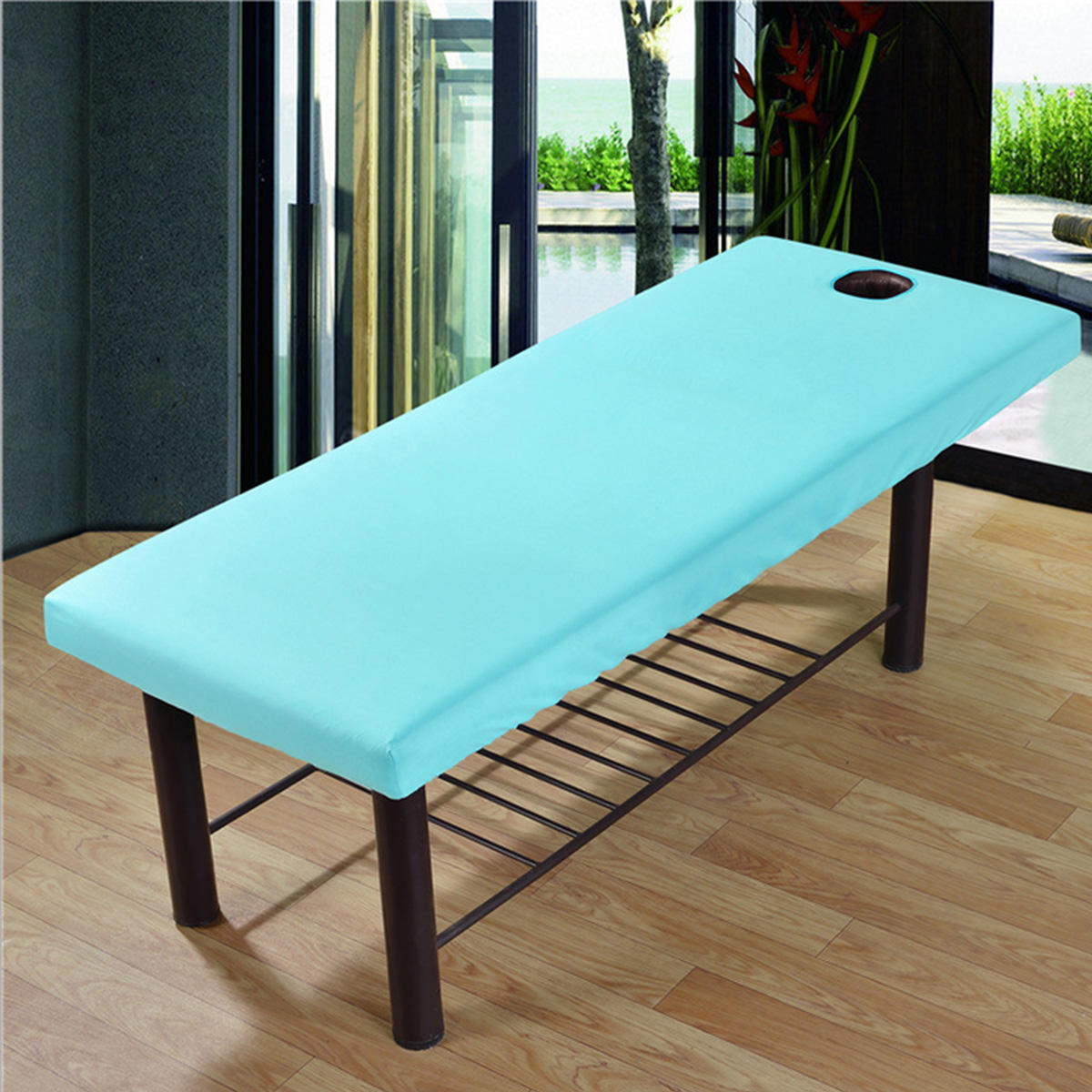 Electric Massager Accessories Treatment Bed Cover Polyester Cotton Table Sheet with Face Breath Hole