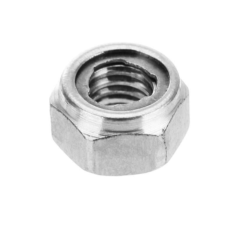 10Pcs M4 304 Stainless Steel Hex Nuts Anti Loose All Steel Insert Lock Nuts