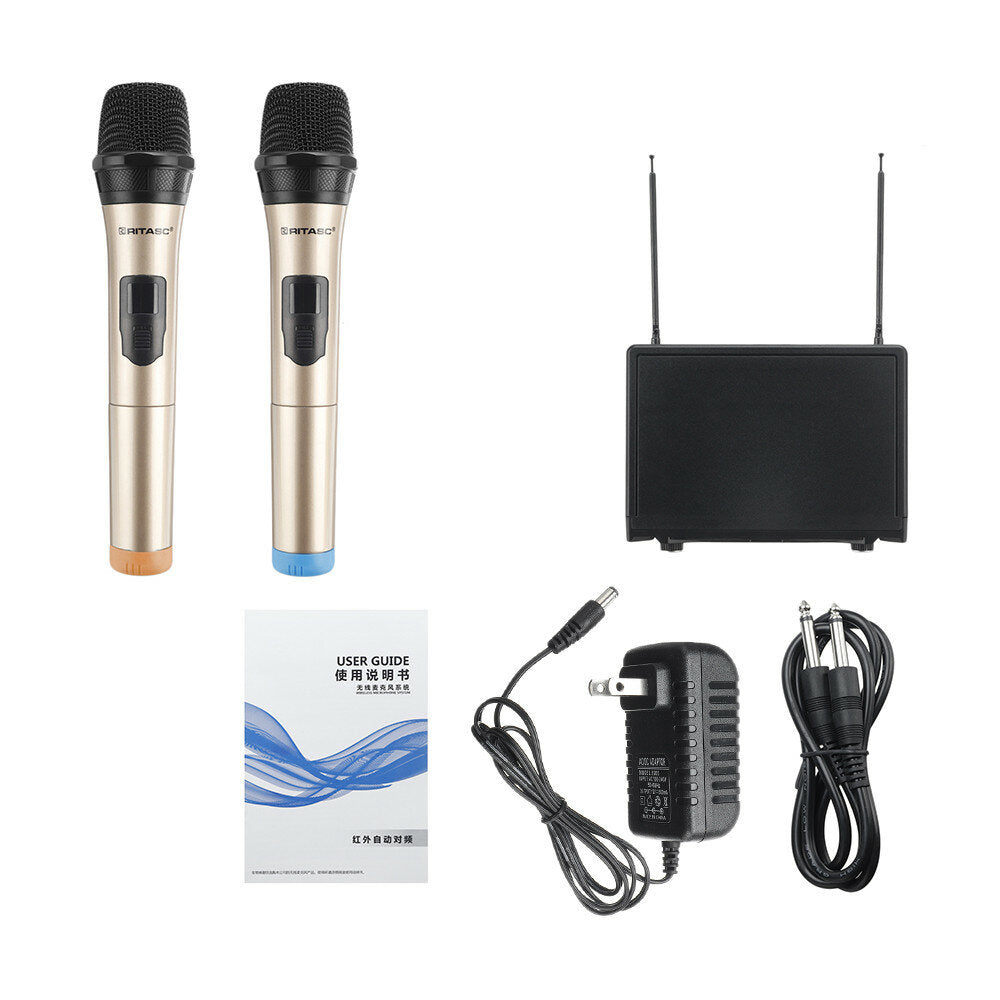 Wireless Microphone System LCD Display Professional Home KTV Set