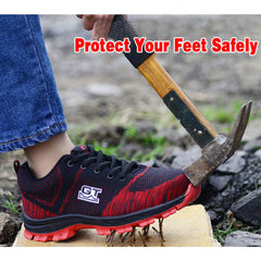 Men's Safety Shoes Work Shoes Steel Toe Non-Slip Breathable Running Shoes Mesh Anti-slip shoes Sneakers