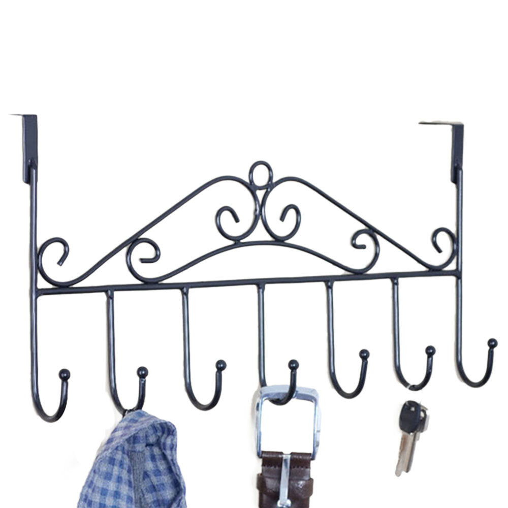 European Door Back Hanger Hanging Rack Holder Hook For Bag Towel Coat Clothes Hat Iron Decorative 5 Hooks