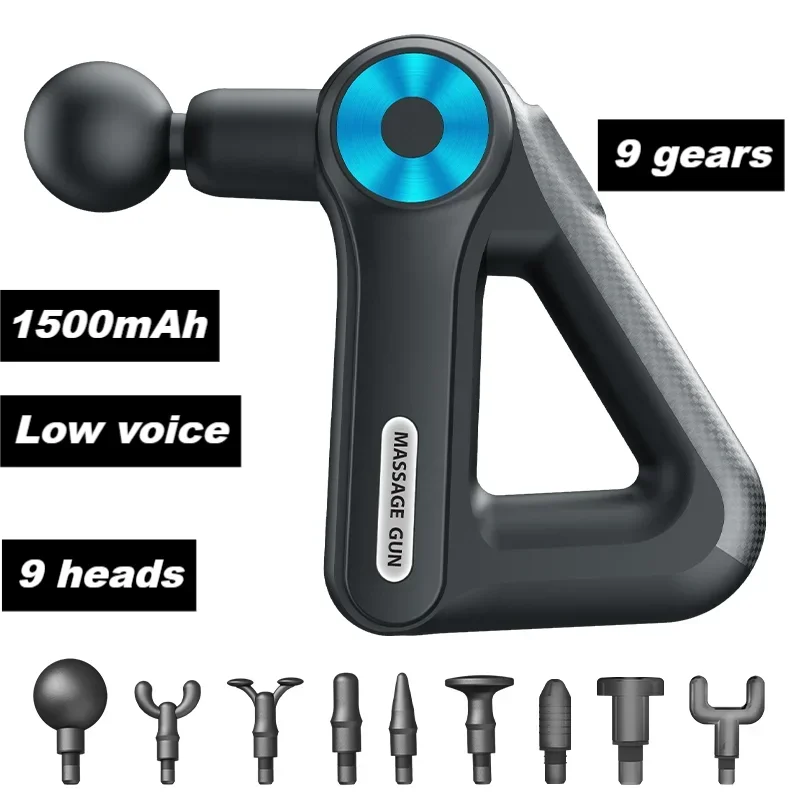 9-Head 9-Gear Professional Massage Gun, Long Standby, Golden Triangle Design