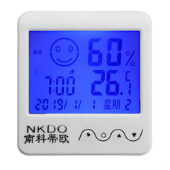 Digital Desktop Thermo-hygrometer Alarm Clock LCD Screen Temperature Humidity