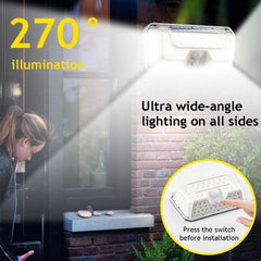 44COB+50LED Solar Lights IP67 Wall Light 3 Modes Security 270 Wide Angle Lighting Night Light Motion Sensor