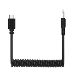 TRRS Male to Type-C USB-C Live Microphone Audio Adapter Spring Coiled Cable for 3.5mm DJI OSMO Pocket Smartphones