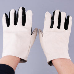 Double Layer Canvas Work Welding Gloves Wearproof Security Labor Protection Gloves Fitness