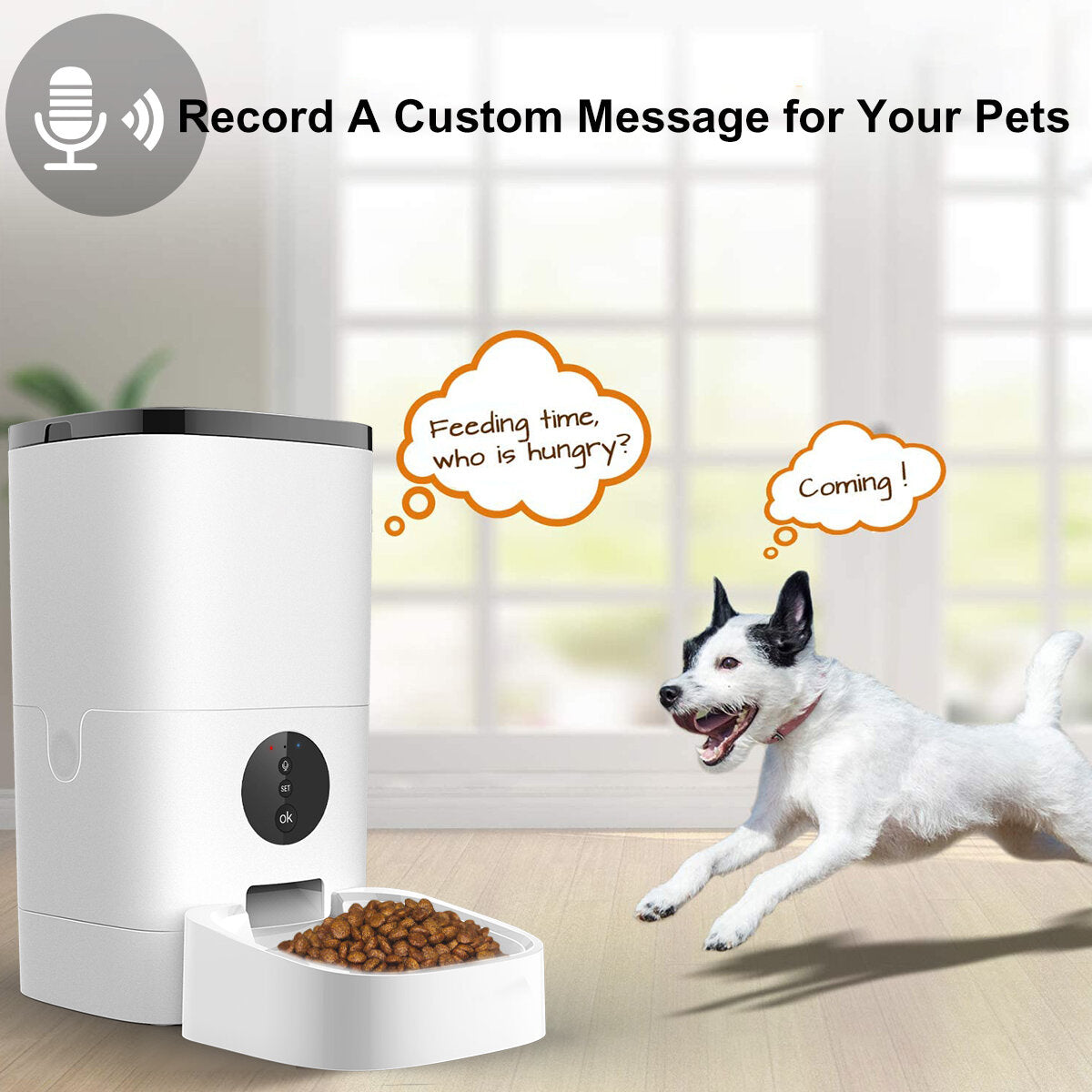 Automatic Pet Feeder LCD Display APP Control Timing Feeding Automatic Pet Feeder Store Food Box