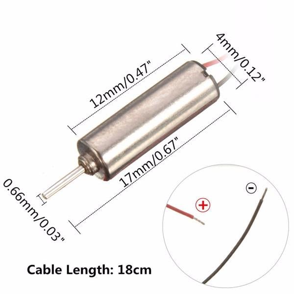 5pcs DC 3.7V 66000RPM Wired Micro Coreless Motor for Model Toy